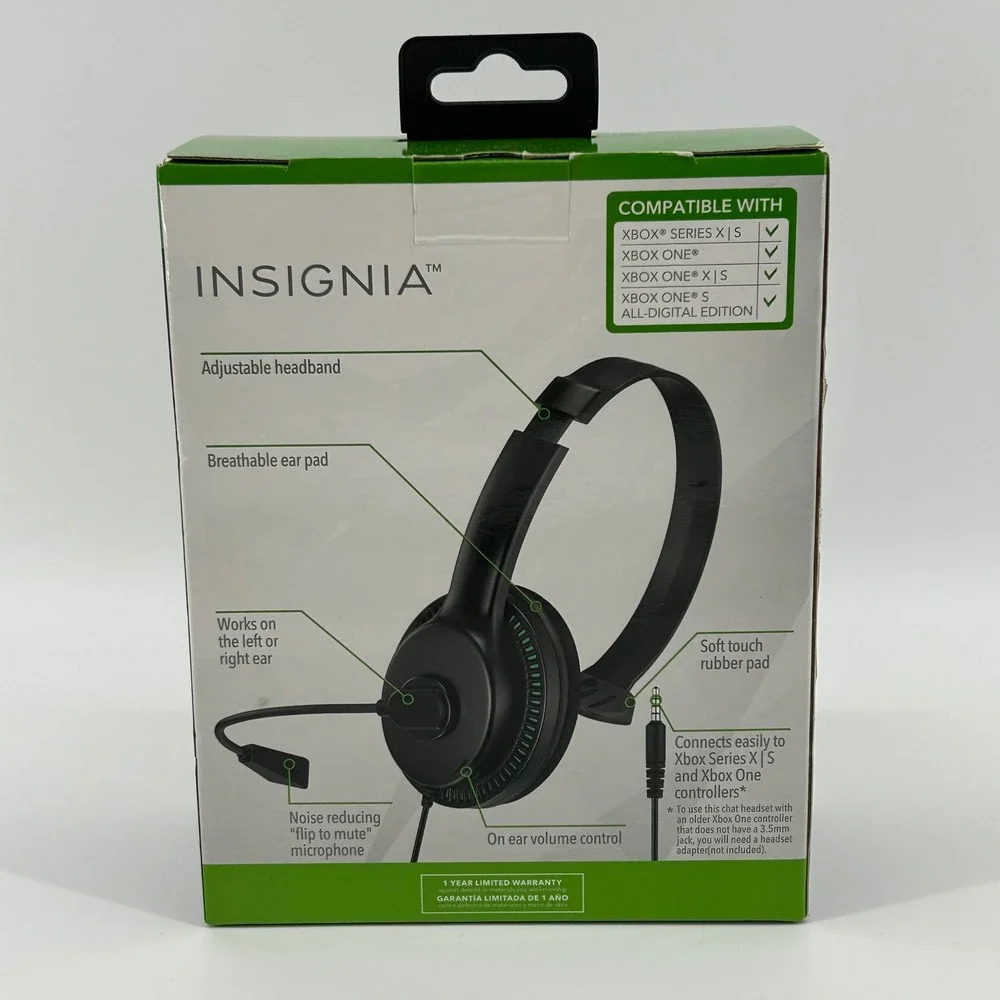 Insignia Wired Chat Headset for Xbox Series X|S and Xbox One Black NEW IN BOX